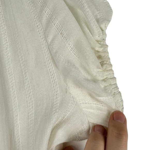 NWT NSF Niara Sz L Women's Short Sleeve Peasant Dress in White - Picture 14 of 16